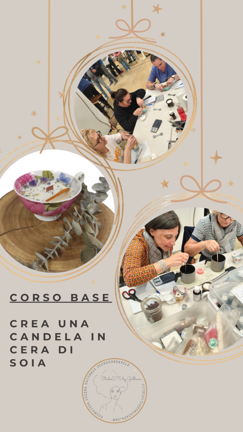 Corso crea una candela in cera di soia