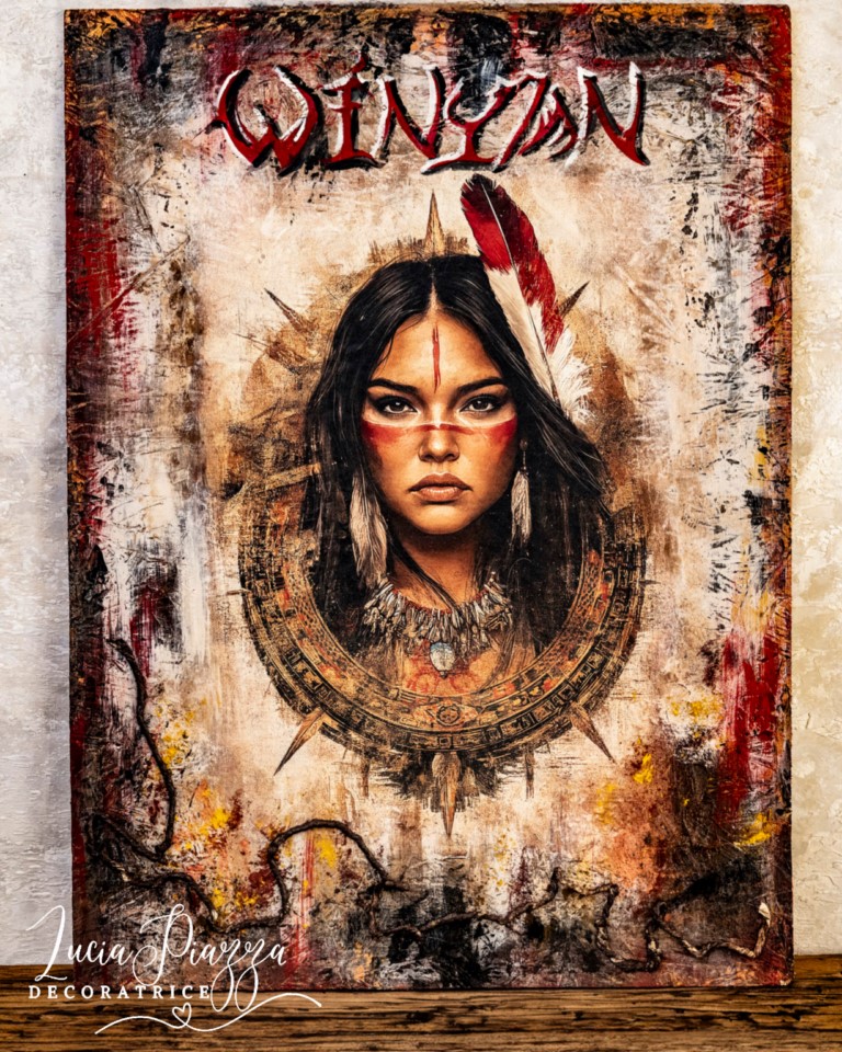 Donne Sioux su Pannello in legno rustico.